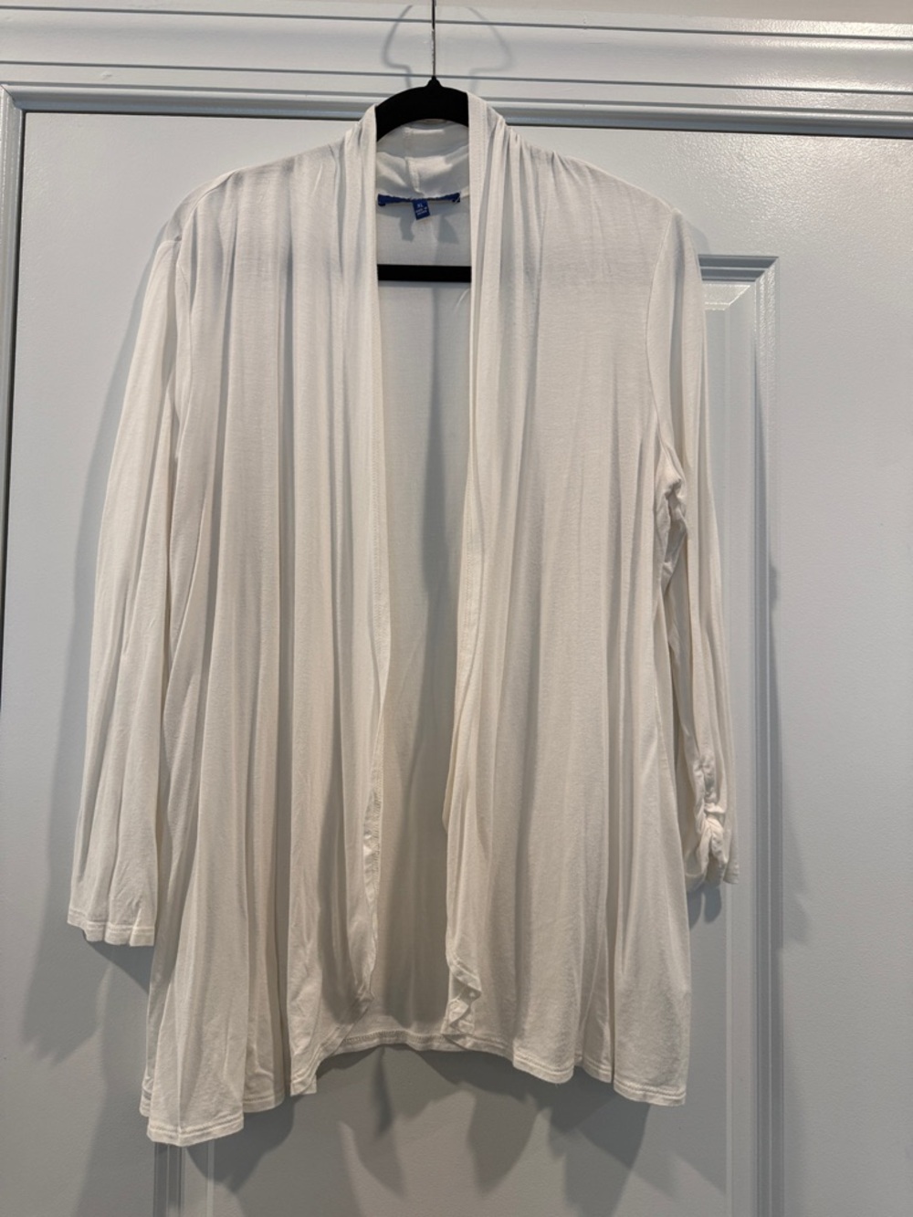 Apt. 9 White Open-Front Draped Cardigan